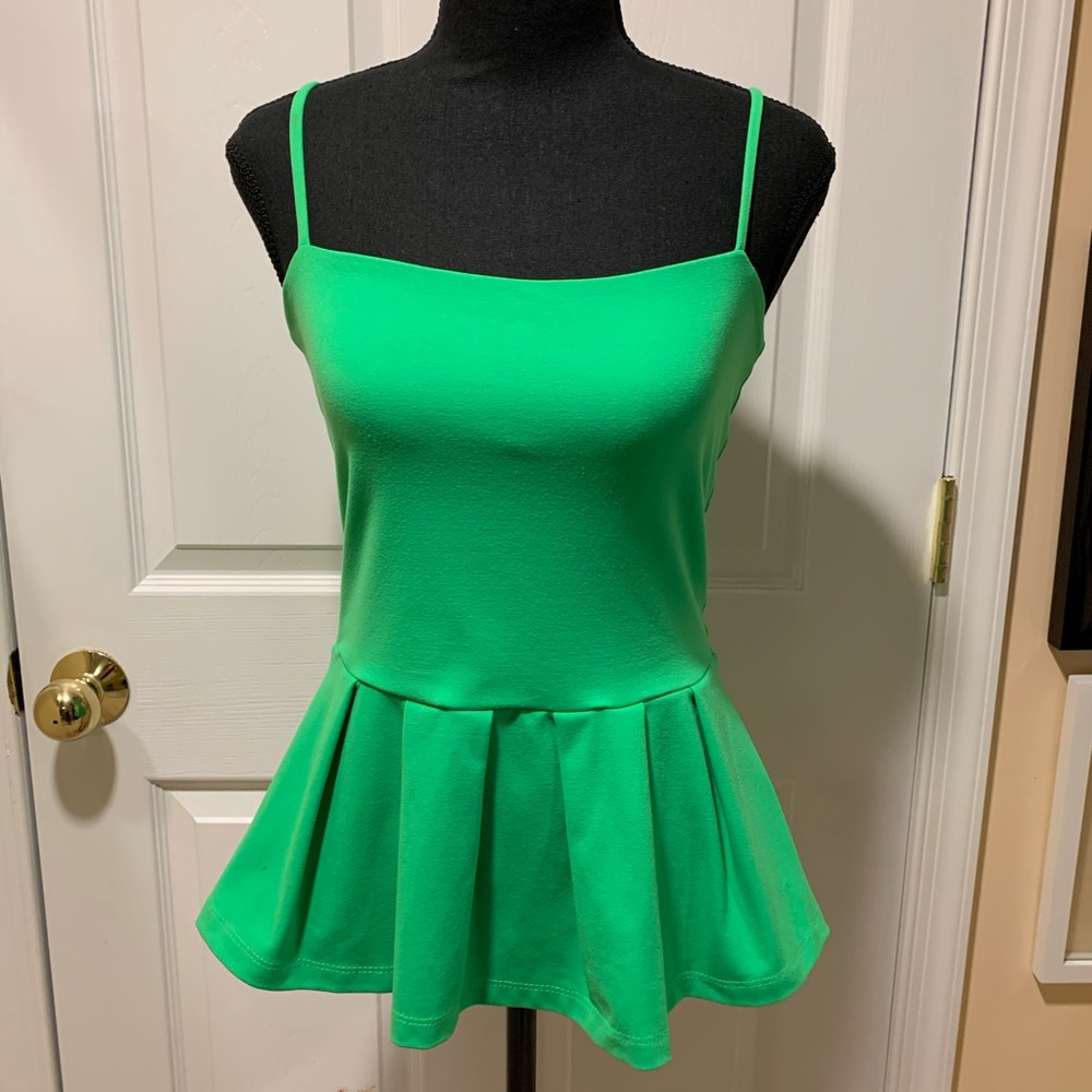 Susana Monaco green peplum top size Small